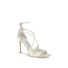Jimmy Choo White Silk Stiletto Heel Sandals