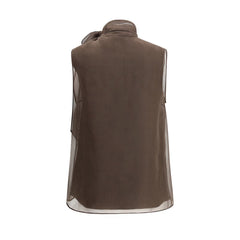 Brunello Cucinelli Brown Silk Blouse