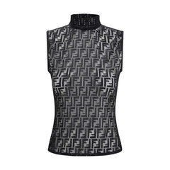 Fendi Black Polyamide Top