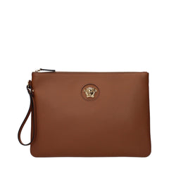 Versace Brown Leather Clutch Bag