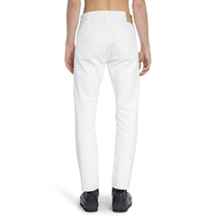 Celine White Cotton Straight-Leg Jeans