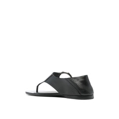 Saint Laurent Black Calfskin Flat Sandals