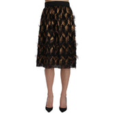 Dolce & Gabbana Bicolor Silk Midi Skirt