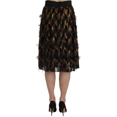 Dolce & Gabbana Bicolor Silk Midi Skirt