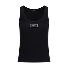 Versace Black Cotton Tank Tops