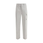 Fendi Silver Cotton Cargo Pants