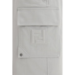 Fendi Silver Cotton Cargo Pants