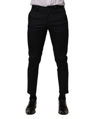 Dolce & Gabbana Dark Blue Cotton Skinny Dress Trouser Pants