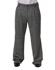 Dolce & Gabbana Gray Houndstooth Straight Dress Trouser Pants