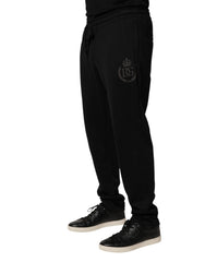 Dolce & Gabbana Black Logo Cotton Skinny Jogger Trouser Pants