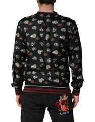 Dolce & Gabbana Black Ring Print CrewNeck Sweatshirt Sweater