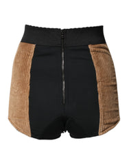 Dolce & Gabbana Brown Cotton High Waisted Hot Pants Shorts