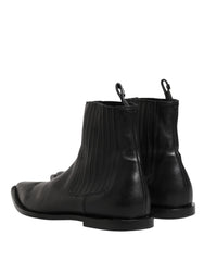 Dolce & Gabbana Black Chelsea Men Short Ankle Boots Shoes