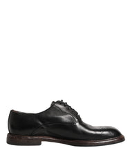 Dolce & Gabbana Black Calfskin Leather Oxford Dress Shoes