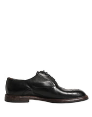 Dolce & Gabbana Black Calfskin Leather Oxford Dress Shoes