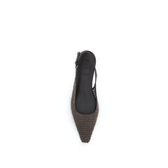 Brunello Cucinelli Brown Leather Ballet Flats