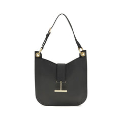 Tom Ford Black Calf Leather Bos Taurus Shoulder Bag