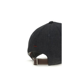 Brunello Cucinelli Gray Cotton Cap (Baseball Hat)