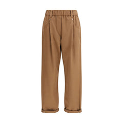 Brunello Cucinelli Brown Cotton Casual Pants