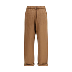 Brunello Cucinelli Brown Cotton Casual Pants