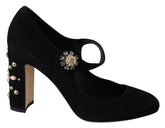 Dolce & Gabbana Black Suede Leather High Heel Pumps