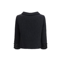 Valentino Black Fleece Wool Coat