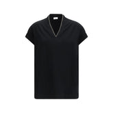 Brunello Cucinelli Black Cotton T-Shirt
