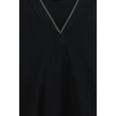 Brunello Cucinelli Black Cotton T-Shirt