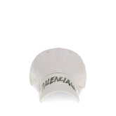 Balenciaga White Cotton Cap (Baseball Hat)