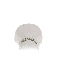 Balenciaga White Cotton Cap (Baseball Hat)