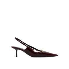 Saint Laurent Burgundy Calfskin Mid Heel Pumps