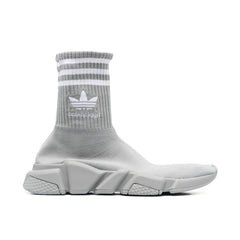 BALENCIAGA X ADIDAS Gray Nylon Athletic Sneakers