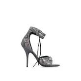 Balenciaga Gray Calfskin Stiletto Heel Sandals