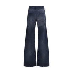 Balenciaga Blue Cotton Flared Jeans