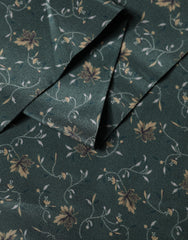 Dolce & Gabbana Green Silk Floral Pattern Fringed 135cm X 16cm Scarf