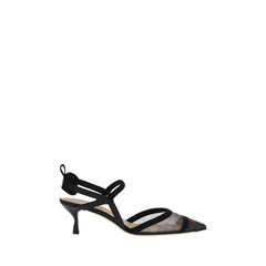 Fendi Black Nylon Platform Pumps