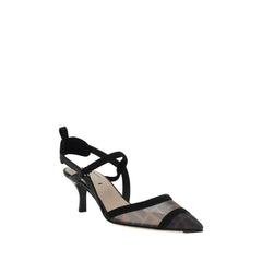 Fendi Black Nylon Platform Pumps