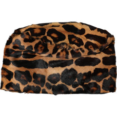 Dolce & Gabbana Brown Leopard Fur Women Bucket Capello Hat