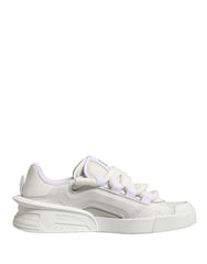 Dolce & Gabbana White Calfskin Leather Low Top Sneakers Shoes