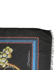 Dolce & Gabbana Multicolor Grapes Print Wrap Shawl 196cm x 134cm Scarf