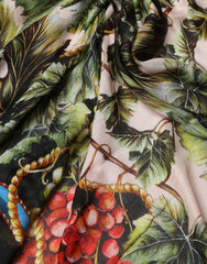 Dolce & Gabbana Multicolor Grapes Print Wrap Shawl 196cm x 134cm Scarf
