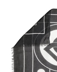 Dolce & Gabbana Black White Polka Dot Logo Stole Wrap 188cm x 116cm Scarf