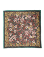 Dolce & Gabbana Multicolor Floral Cashmere Square Stole Scarf