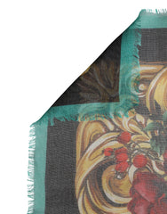 Dolce & Gabbana Multicolor Floral Cashmere Square Stole Scarf