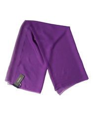 Dolce & Gabbana Purple Silk Neck Wrap Shawl Foulard 134cm x 131cm Scarf