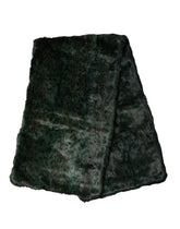 Dolce & Gabbana Black Green Stripe Fur Shawl Neck Wrap 180cm x49cm Scarf