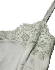 Dolce & Gabbana Light Green Floral Lace Lingerie Top Underwear