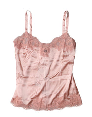 Dolce & Gabbana Light Pink Floral Lace Lingerie Top Underwear