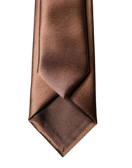 Dolce & Gabbana Brown Satin 100% Silk Wide Adjustable Men Necktie Tie