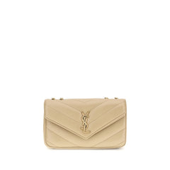 Saint Laurent Beige Lamb Ovis Aries Aries Shoulder Bag